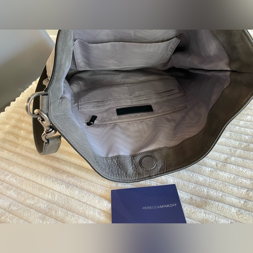 Rebecca Minkoff Gray large crossbody bag textured suede - Picture 12 of 17